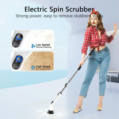 Electric Spin Scrubber, Cordless Cleaning Brush for Bathroom and Home IPX7 waterproof