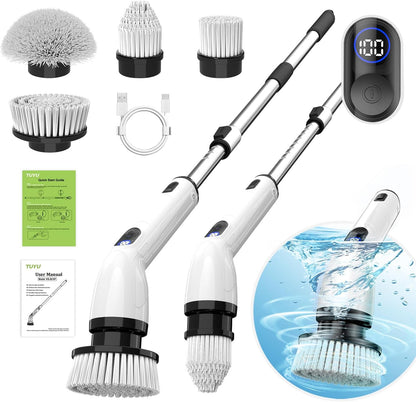 Electric Spin Scrubber, Cordless Cleaning Brush for Bathroom and Home IPX7 waterproof