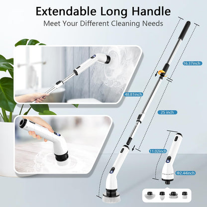Electric Spin Scrubber, Cordless Cleaning Brush for Bathroom and Home IPX7 waterproof