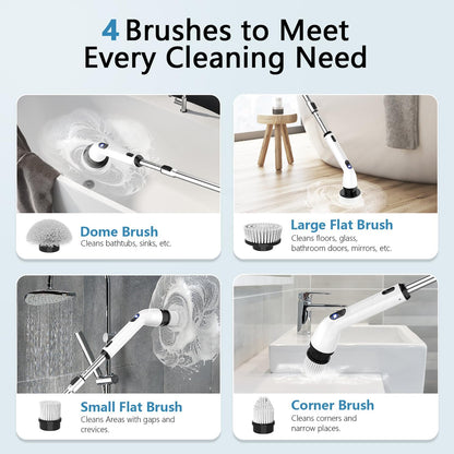 Electric Spin Scrubber, Cordless Cleaning Brush for Bathroom and Home IPX7 waterproof
