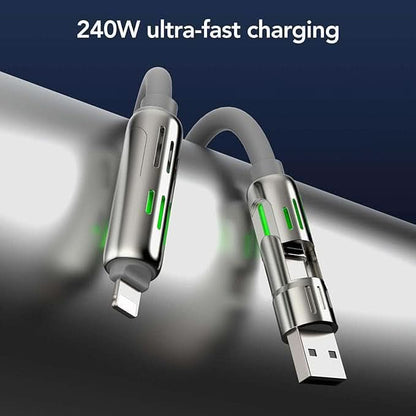 ChargeMax 4X 4-in-1 Charging Cable 6.6ft Black