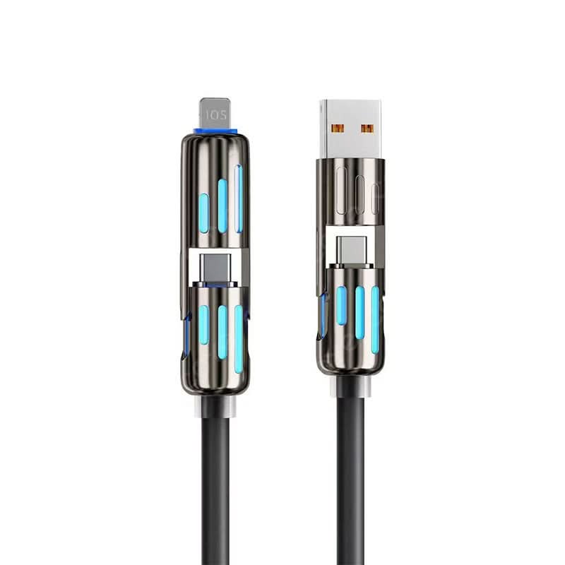 ChargeMax 4X 4-in-1 Charging Cable 6.6ft Black